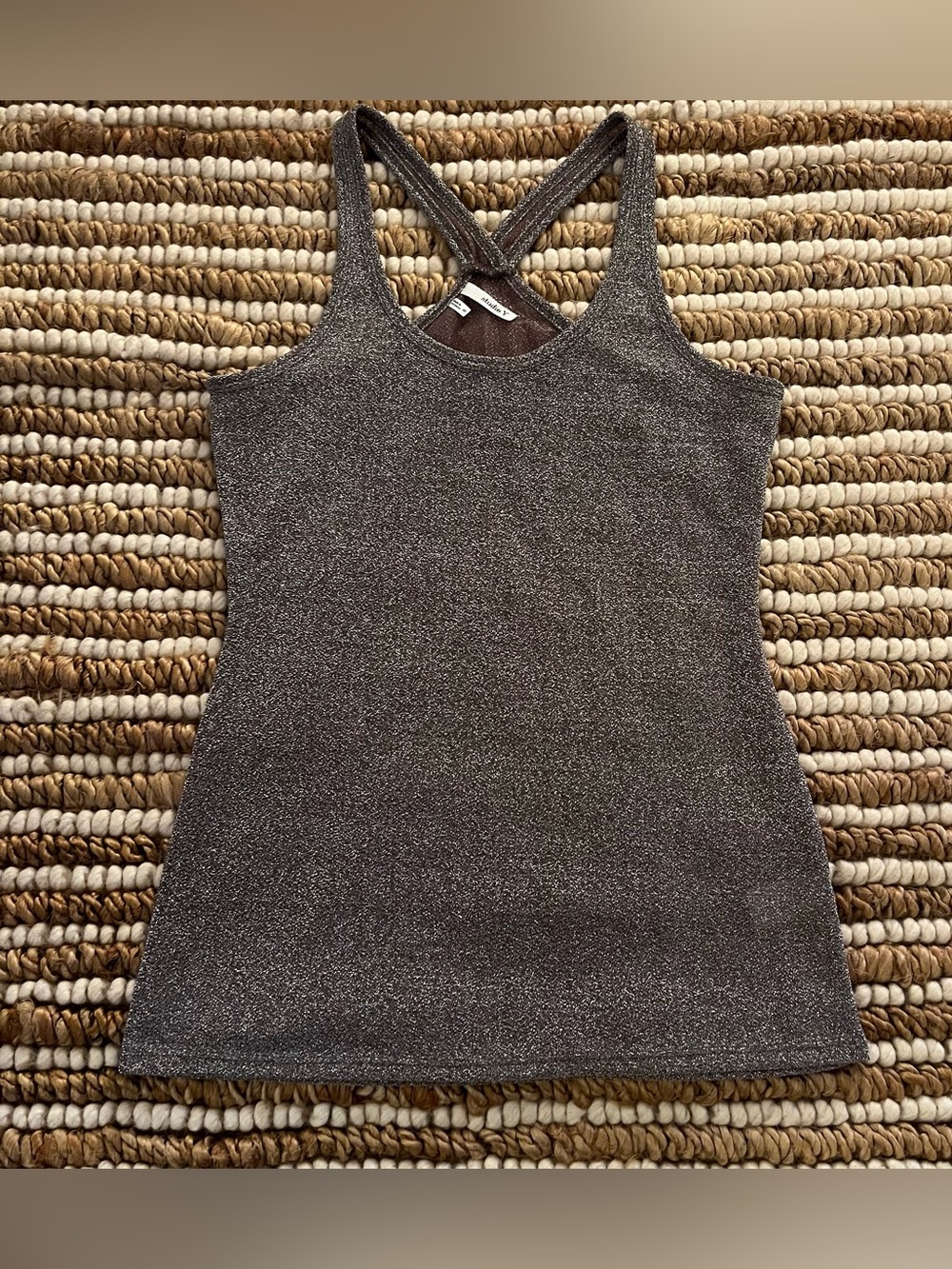 Vintage Y2K Studio Y Metallic sparkle Charcoal Racerback Tank